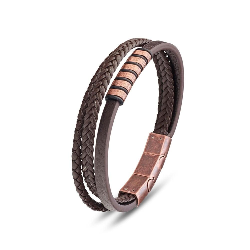 Steel & Leather Bangle
