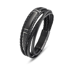 Load image into Gallery viewer, Steel &amp; Leather Bangle
