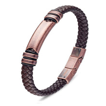 Load image into Gallery viewer, Steel &amp; Leather Bangle
