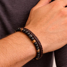 Load image into Gallery viewer, Steel &amp; Leather Bracelet
