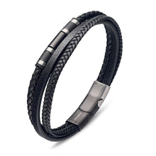 Load image into Gallery viewer, Steel &amp; Leather Bangle
