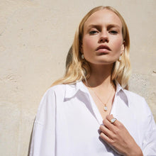 Load image into Gallery viewer, Fleur Rainbow Moonstone Earrings
