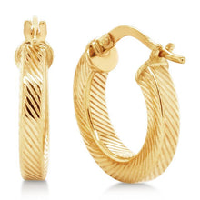 Load image into Gallery viewer, 9ct Yellow Gold SF Round Pattern Earrings
