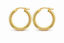 Load image into Gallery viewer, 9ct Yellow Gold SF Hoops Earrings
