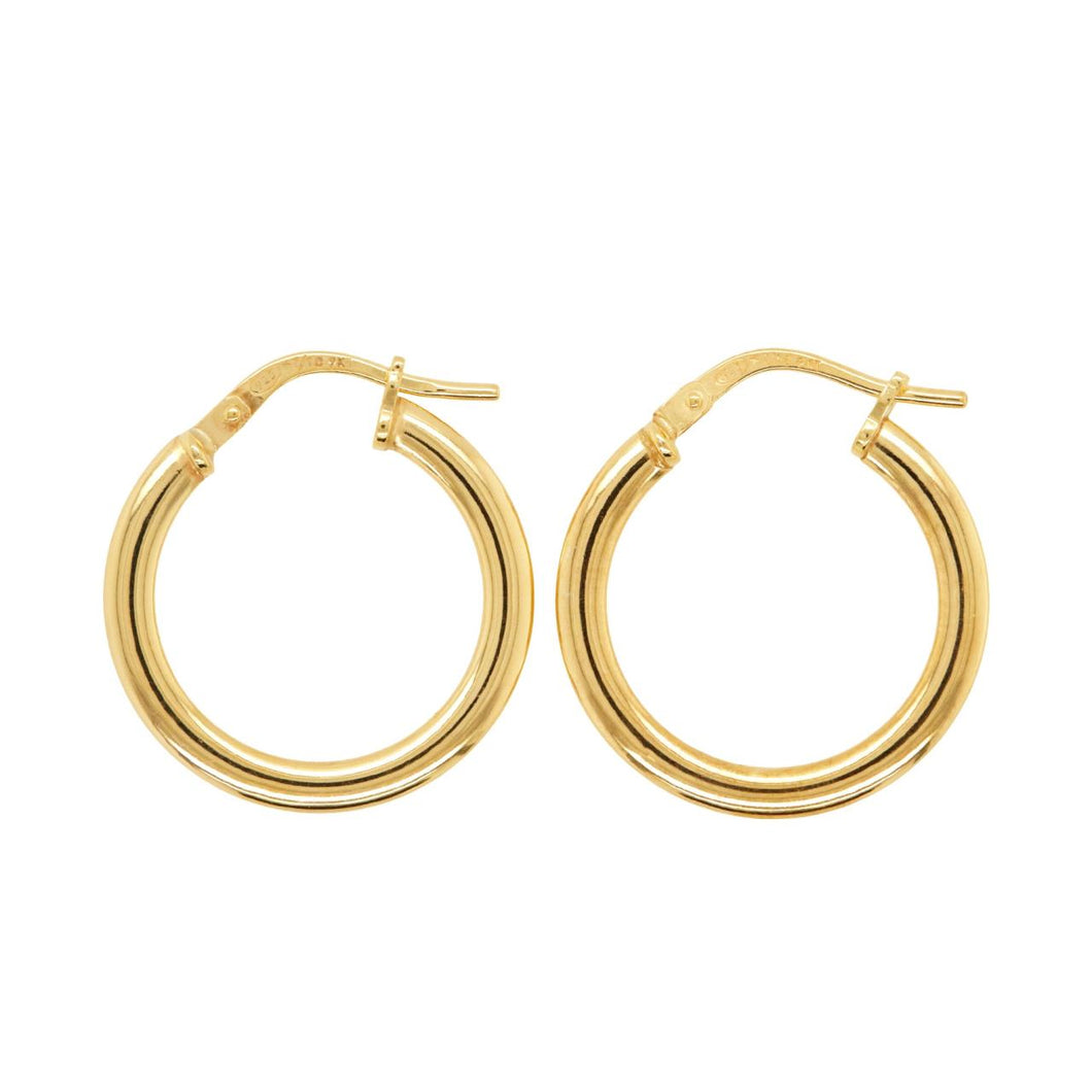 9ct Yellow Gold SF Hoops Earrings