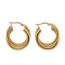 Load image into Gallery viewer, 9ct Yellow Gold SF Double Hoop Earrings
