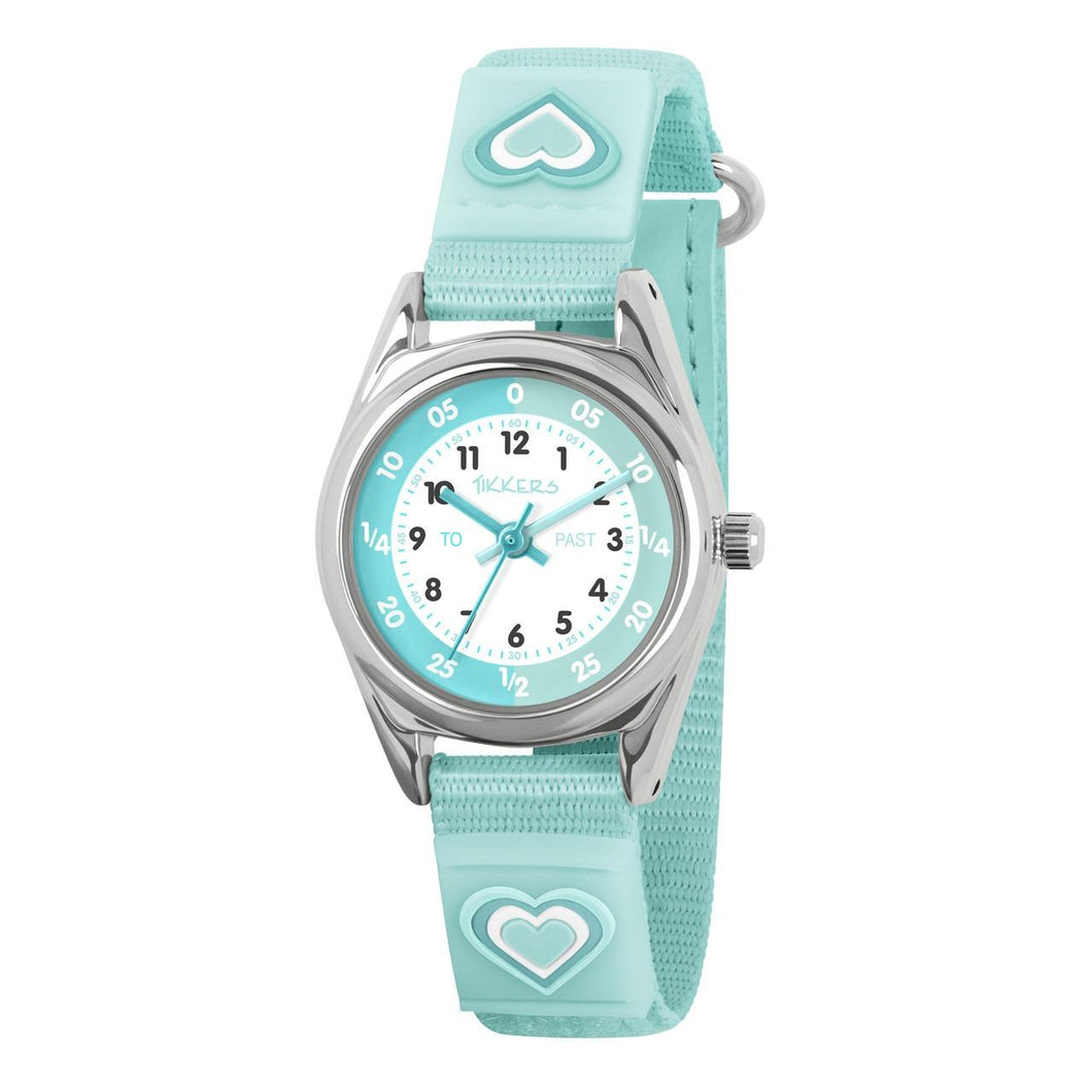 Tikkers Green Heart Velcro Watch