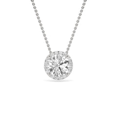 18ct White Gold 1.82ct Diamond Halo Necklace