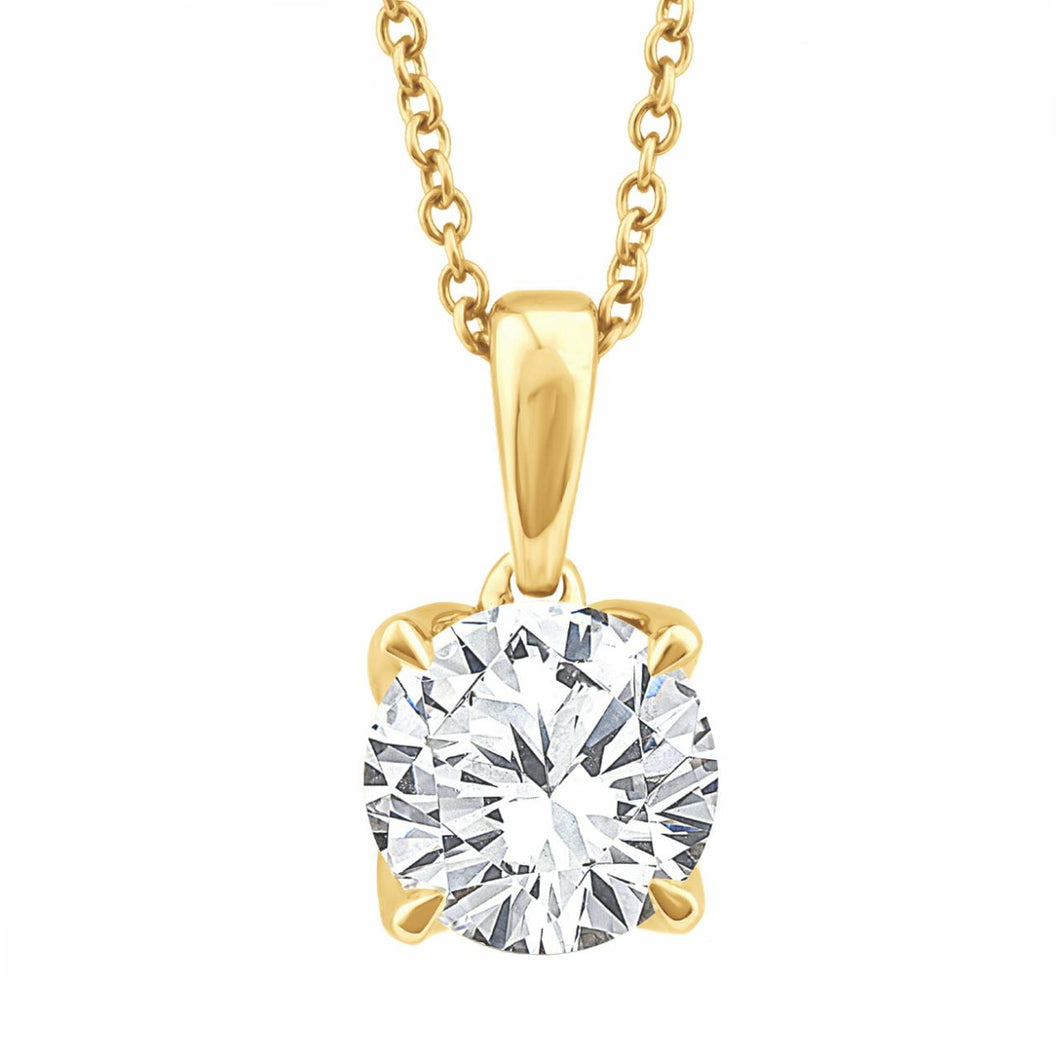 18ct Yellow Gold 1.16ct Diamond Claw Necklace