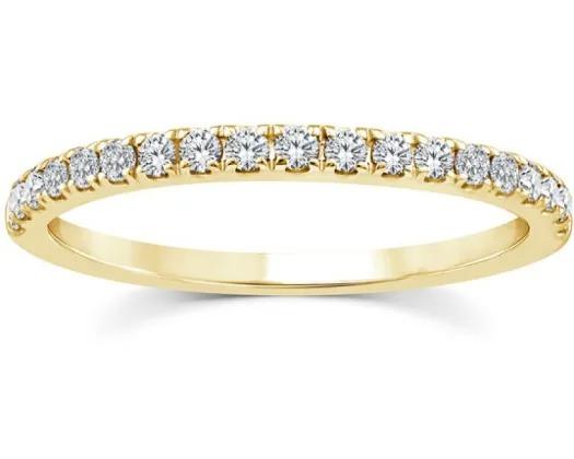 9Y 0.25ct F VS LGD Claw Set Band