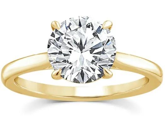 9Y 2.00ct F VS Round 4 Claw Ring