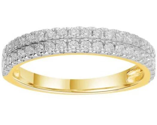 9ct Yellow Gold 0.50ct Double Ring