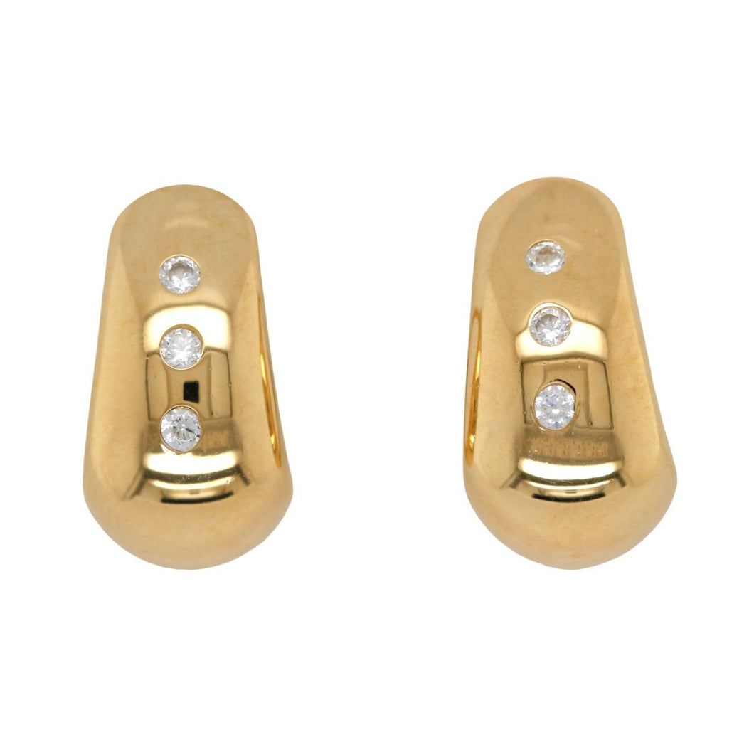 9ct Yellow Gold Silver Bonded Kite Shaped Hoop Earrings