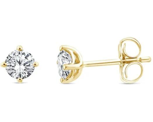 9ct Yellow Gold 0.50 Diamond Stud Earrings