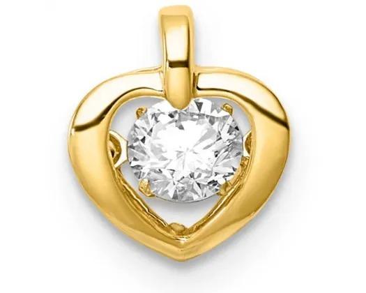 9ct Gold 0.25ct Swing Diamond Heart Pendant