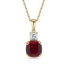 Load image into Gallery viewer, 9ct Yellow Gold Created Ruby &amp; Diamond Pendant
