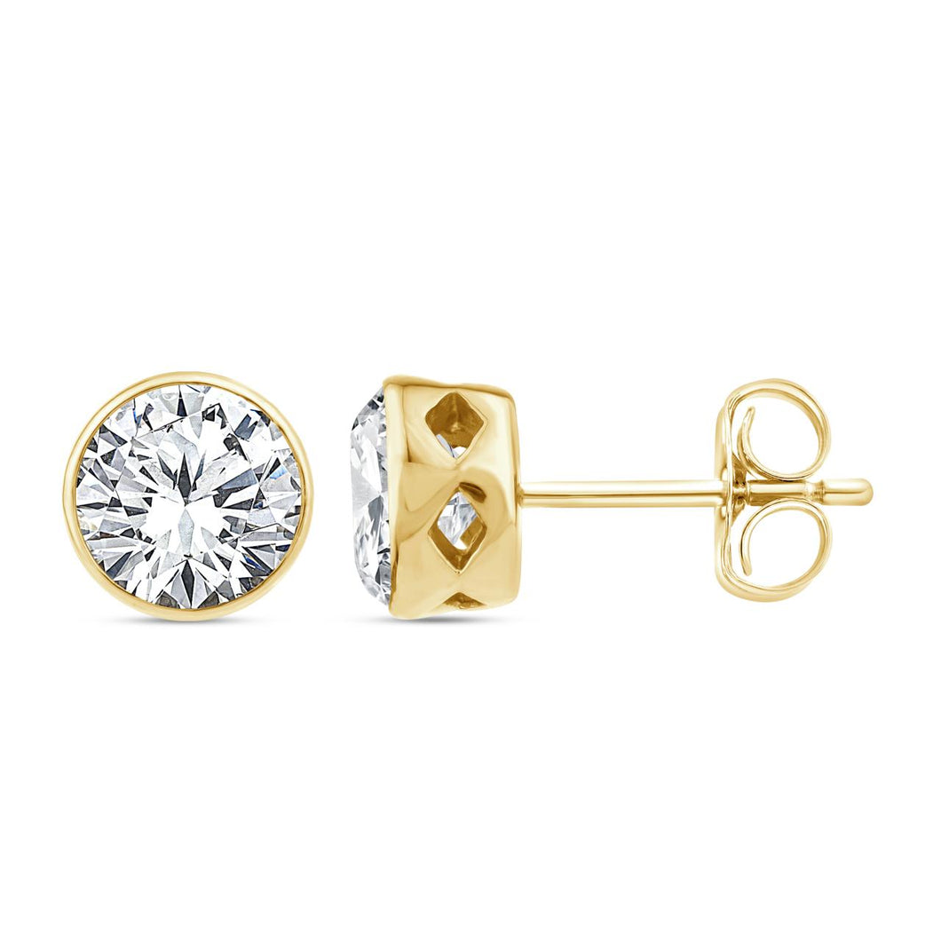 1.60CT F VS Bezel Stud Earrings