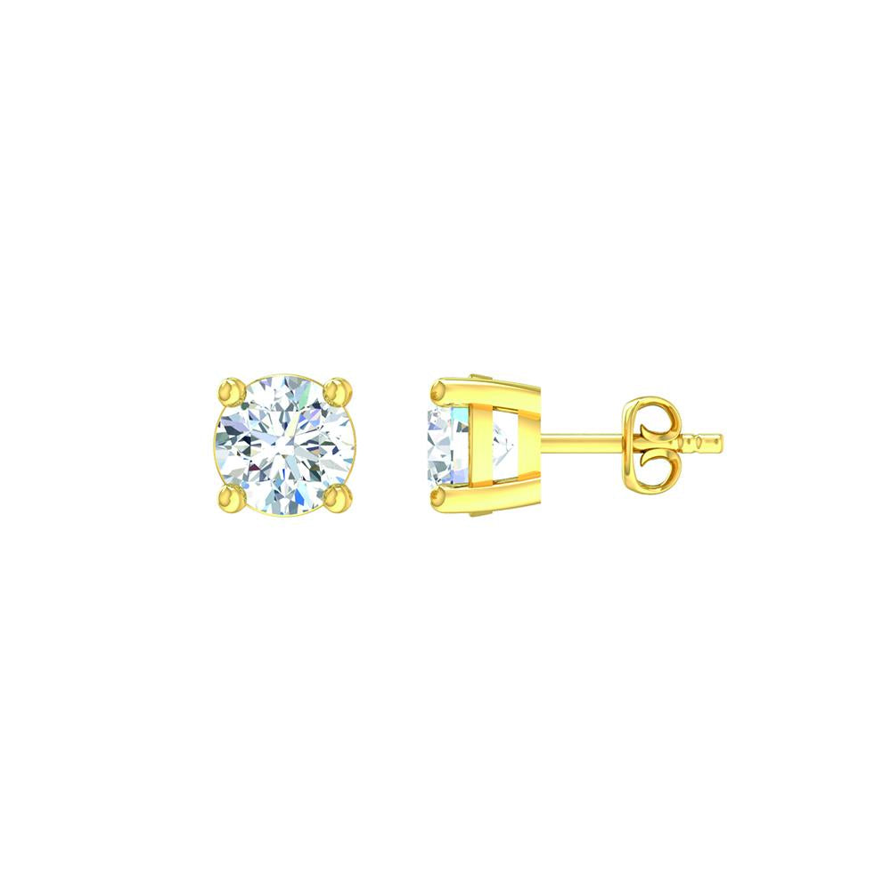 9ct Yellow Gold Diamond Earrings