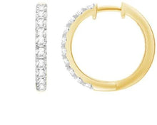 Load image into Gallery viewer, 9ct Yellow Gold 0.25ct Diamond Chan Round Huggie

