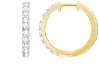 9ct Yellow Gold 1.00ct Diamond Claw Round Huggie