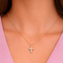 Load image into Gallery viewer, 9ct Yellow Gold 0.10ct Diamond Cross Pendant
