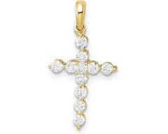 9ct Yellow Gold 0.40ct Diamond Cross Pendant