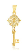 Load image into Gallery viewer, 9ct Yellow Gold Filigree Key Pendant
