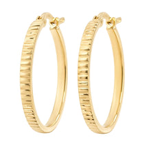 Load image into Gallery viewer, 9ct Yellow Gold SF Fancy Hoop Earrings

