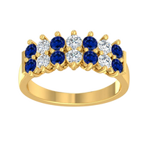 Load image into Gallery viewer, 9ct Yellow Gold Sapphire and Diamond Ring
