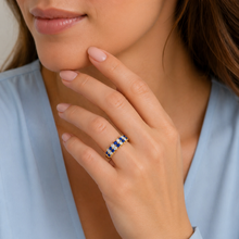 Load image into Gallery viewer, 9ct Yellow Gold Sapphire and Diamond Ring
