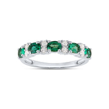 Load image into Gallery viewer, 9ct White Gold Emerald Diamond Ring
