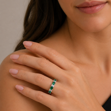 Load image into Gallery viewer, 9ct White Gold Emerald Diamond Ring
