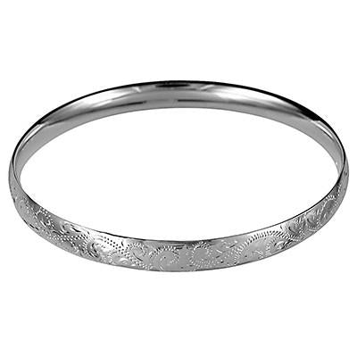 STERLING SILVER BANGLE ENGRAVED  64mm