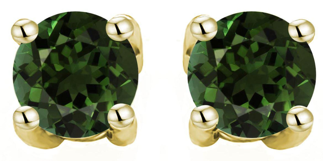 9CT Yellow Gold Tourmaline Earrings