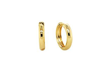 9CT YELLOW GOLD SILVER FILLED HUGGIE EARRINGS